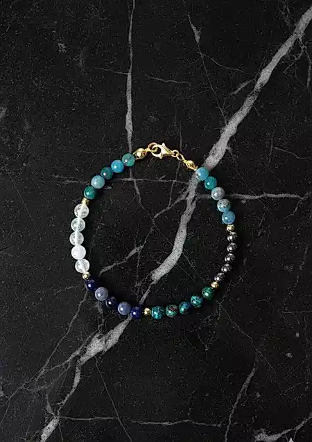 Sertifikalı Boğaz Çakrası Doğal Taş Bileklik