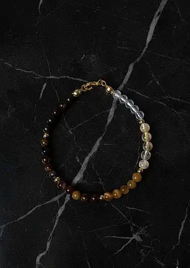 Sertifikalı Solar Pleksus Çakra Doğal Taş Gümüş Kapama Bileklik