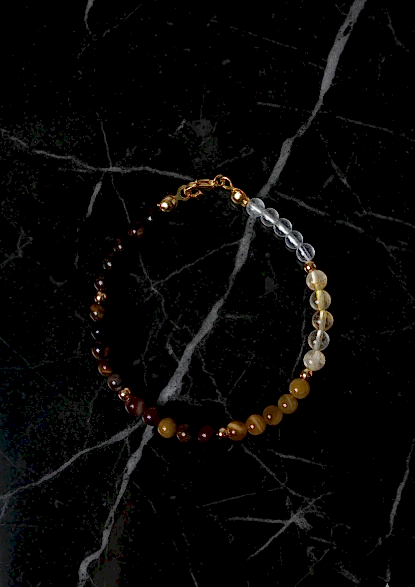 Sertifikalı Solar Pleksus Çakra Doğal Taş Gümüş Kapama Bileklik