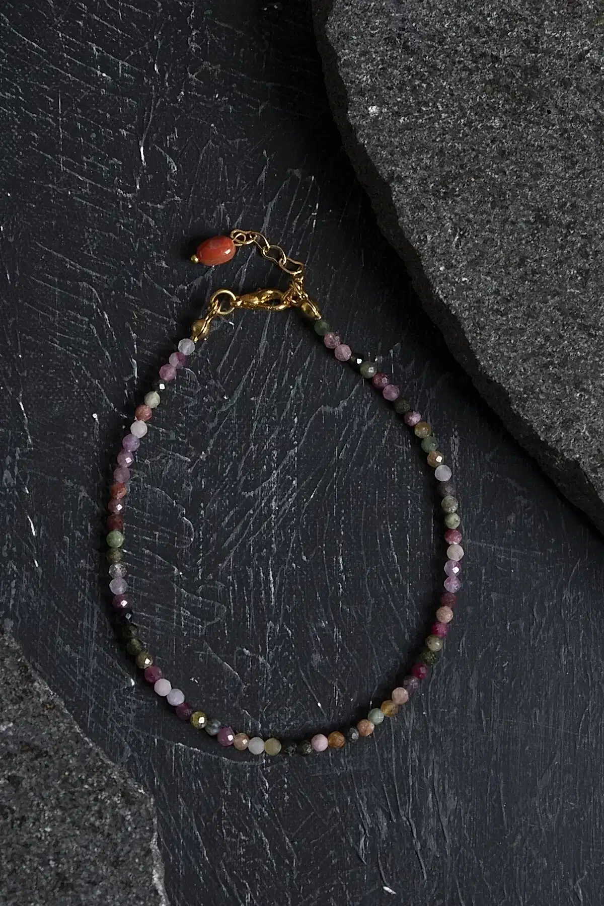 Sertifikalı Doğal Turmalin Taşlı Zarif Halhal