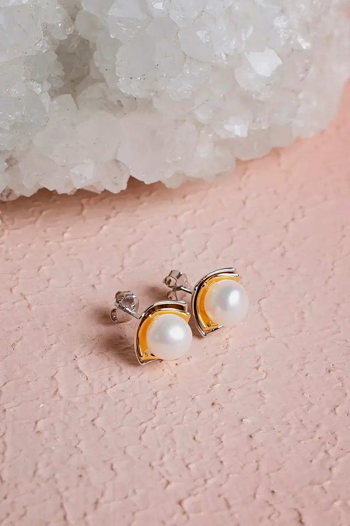 İnci Gümüş Doğal Taş Küpe