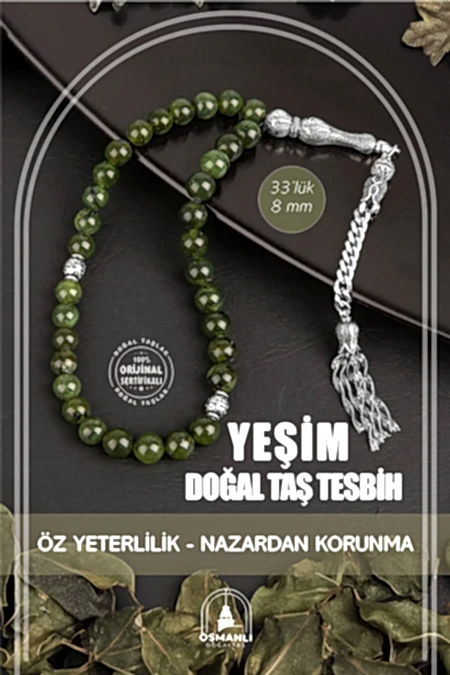Yeşim Doğal Taş Tesbih 33lük - 8mm