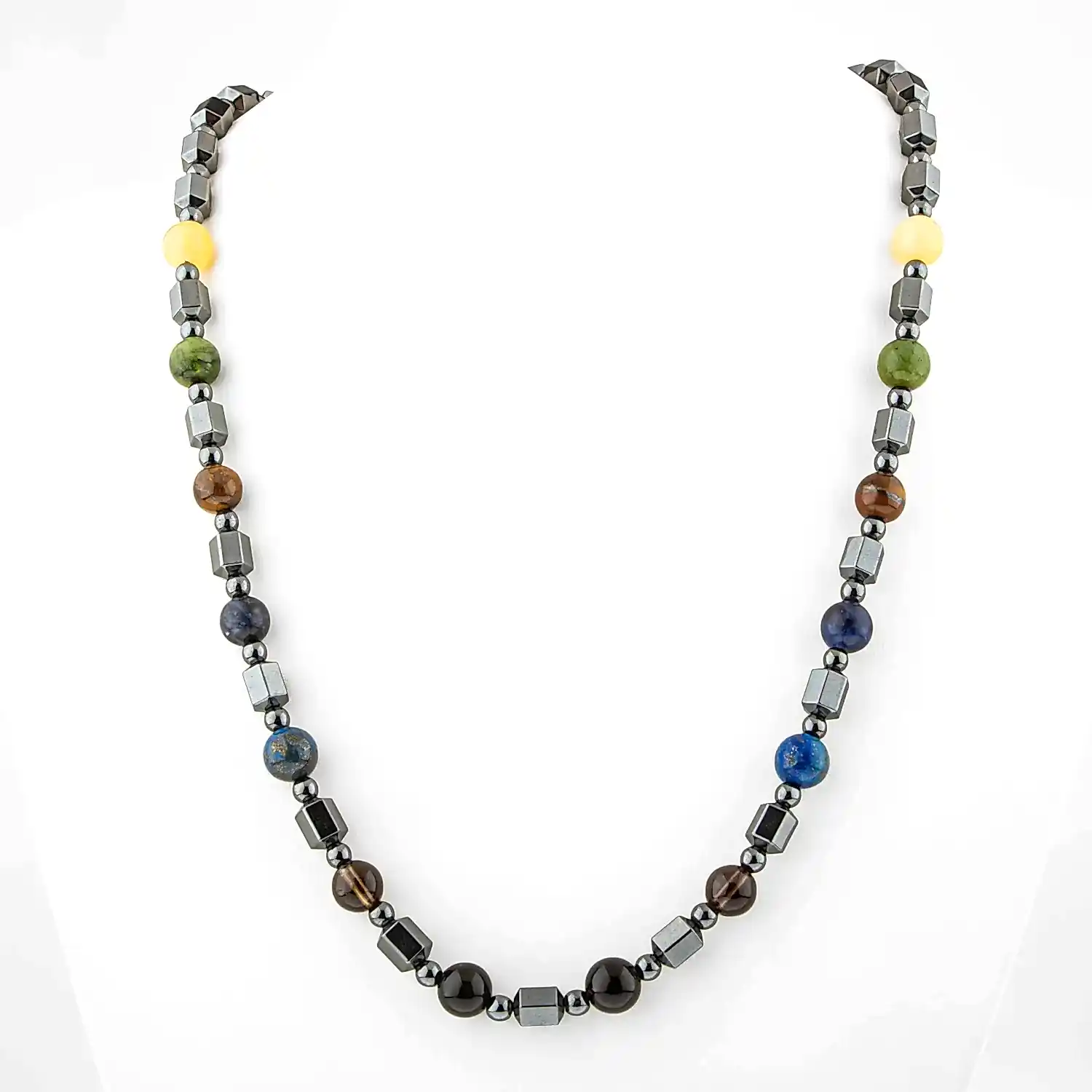 Erkek Öğrenci Hematit Doğal Taş Kolye