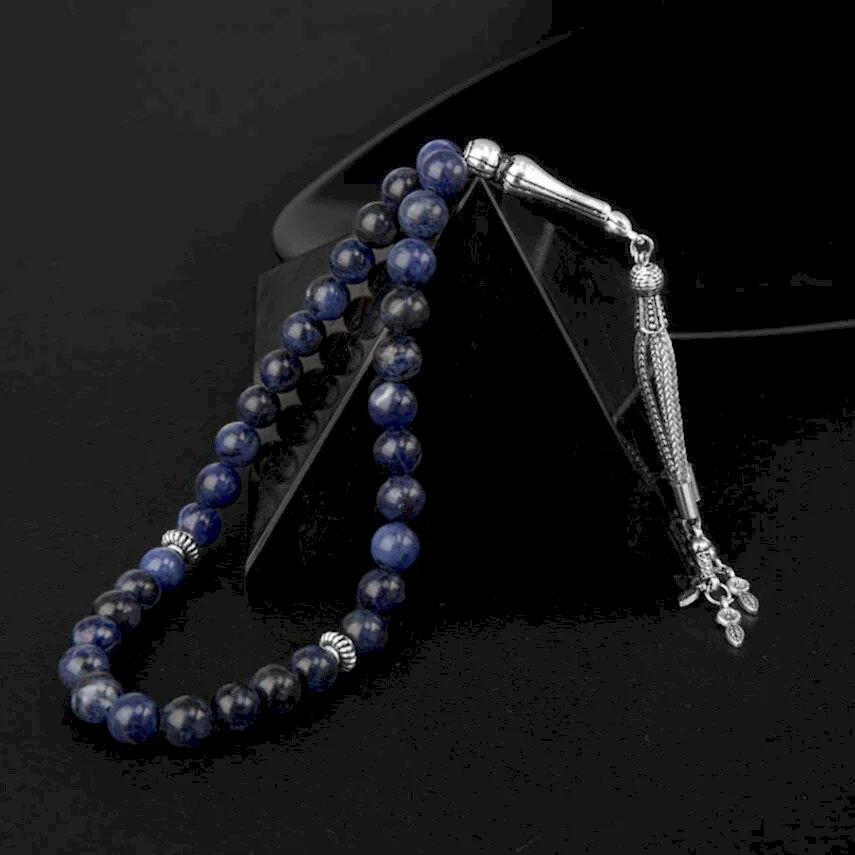 Sodalit Doğal Taş Tesbih 33lük - 8mm